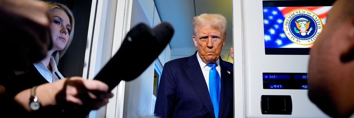 President Trump Departs Japan For Korea During Asia Trip