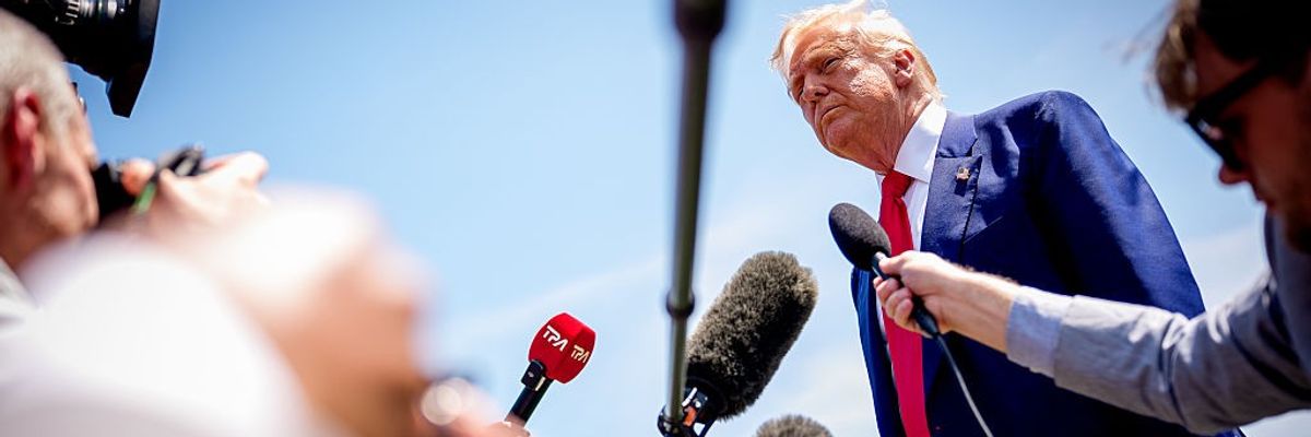 President Trump Departs The White House En Route To Michigan