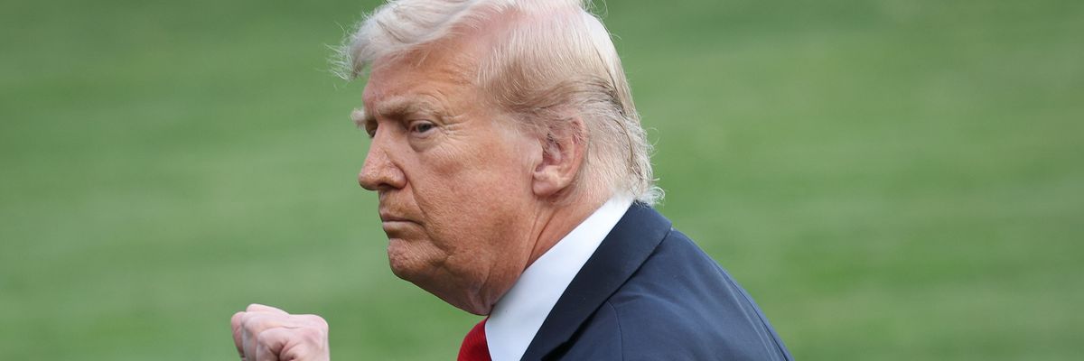 President Trump Departs White House For New York