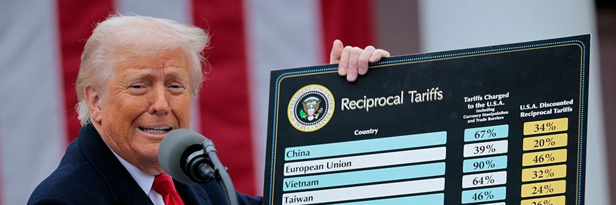 President Trump Holds "Make America Wealthy Again Event" In White House Rose Garden