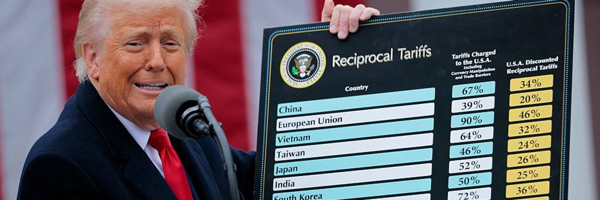 President Trump Holds "Make America Wealthy Again Event" In White House Rose Garden