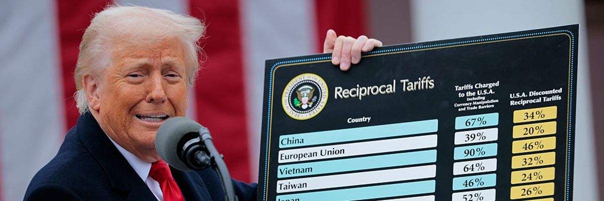 President Trump Holds "Make America Wealthy Again Event" In White House Rose Garden