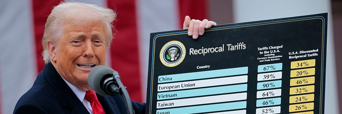 President Trump Holds "Make America Wealthy Again Event" In White House Rose Garden