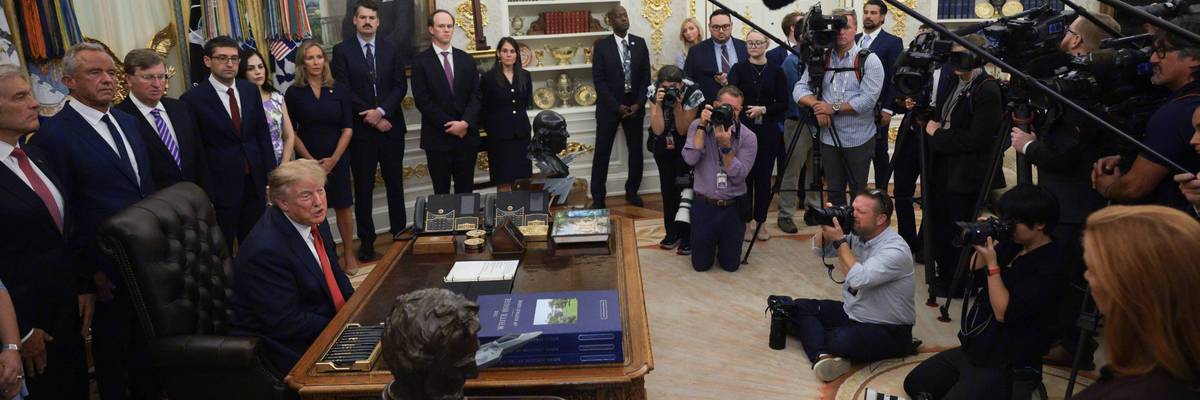 President Trump Makes Health Care Announcement In The Oval Office