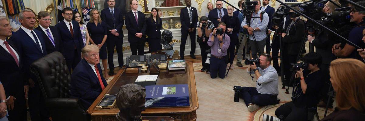 President Trump Makes Health Care Announcement In The Oval Office