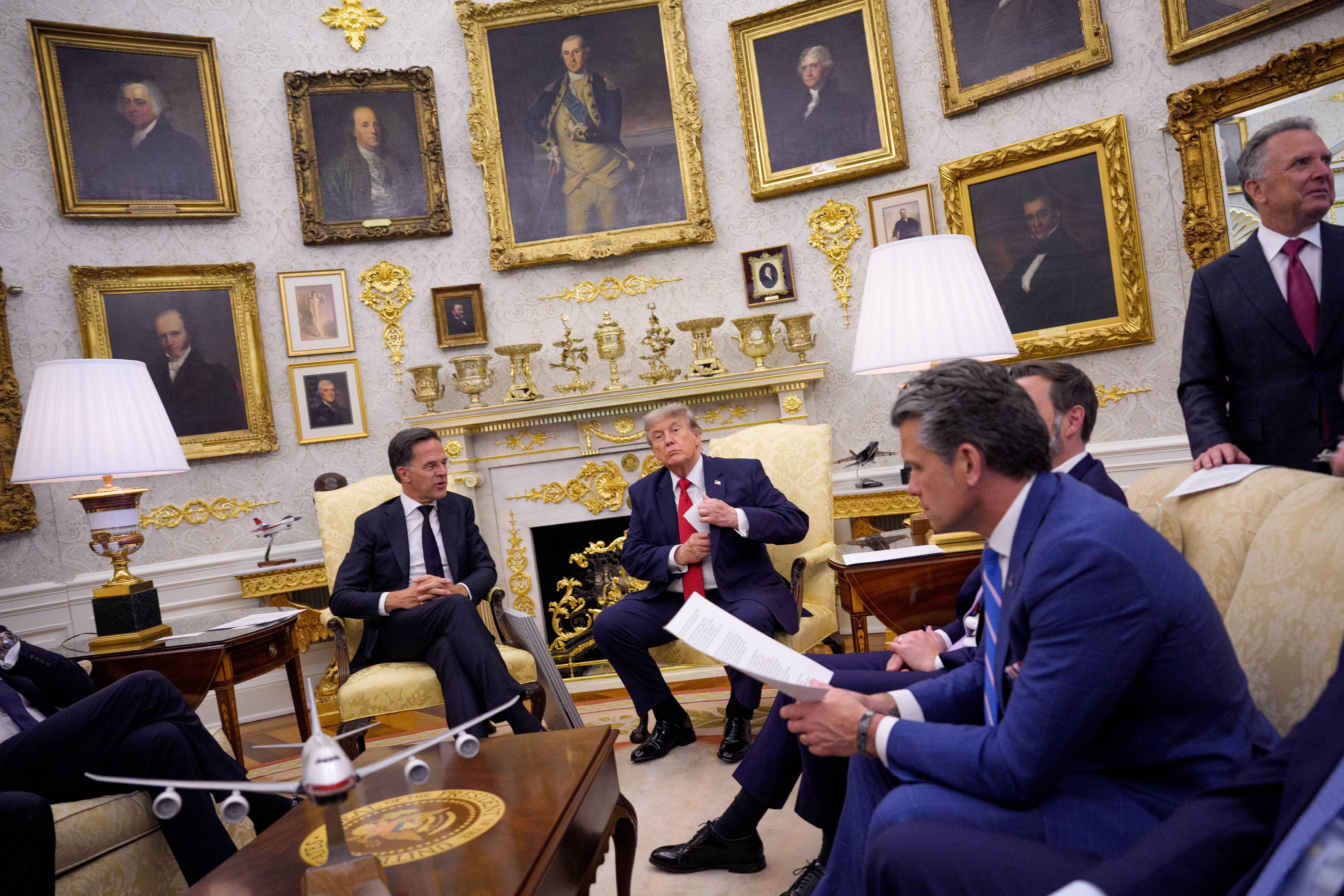 President Trump Meets With NATO Secretary-General Mark Rutte In The Oval Office