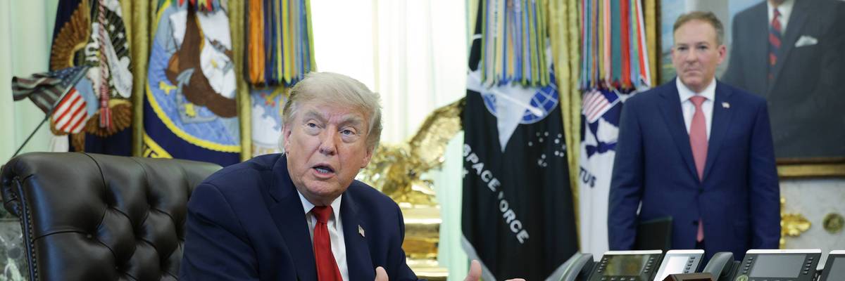 President Trump Signs Executive Order In The Oval Office