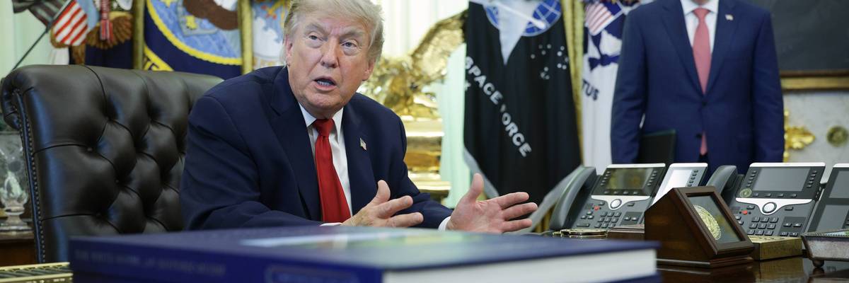 President Trump Signs Executive Order In The Oval Office