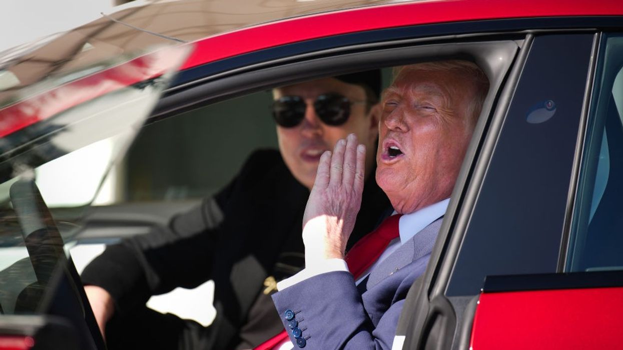 President Trump Speaks Alongside Tesla Vehicles At The White House