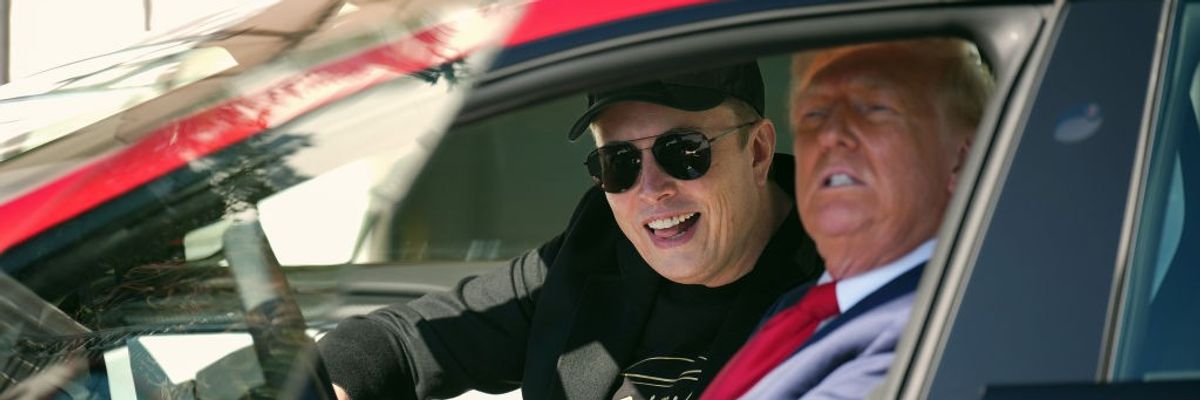 President Trump Speaks Alongside Tesla Vehicles At The White House