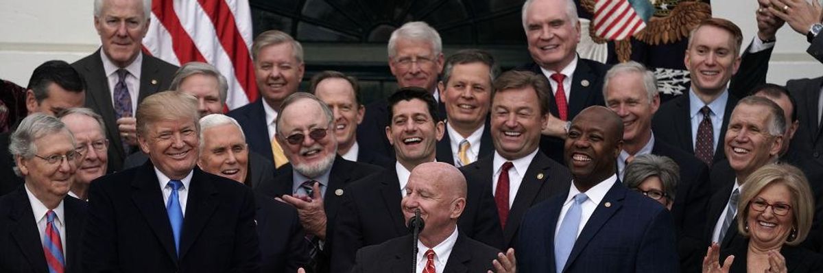 President Trump Speaks On The Passage Of The GOP Tax Plan At The White House