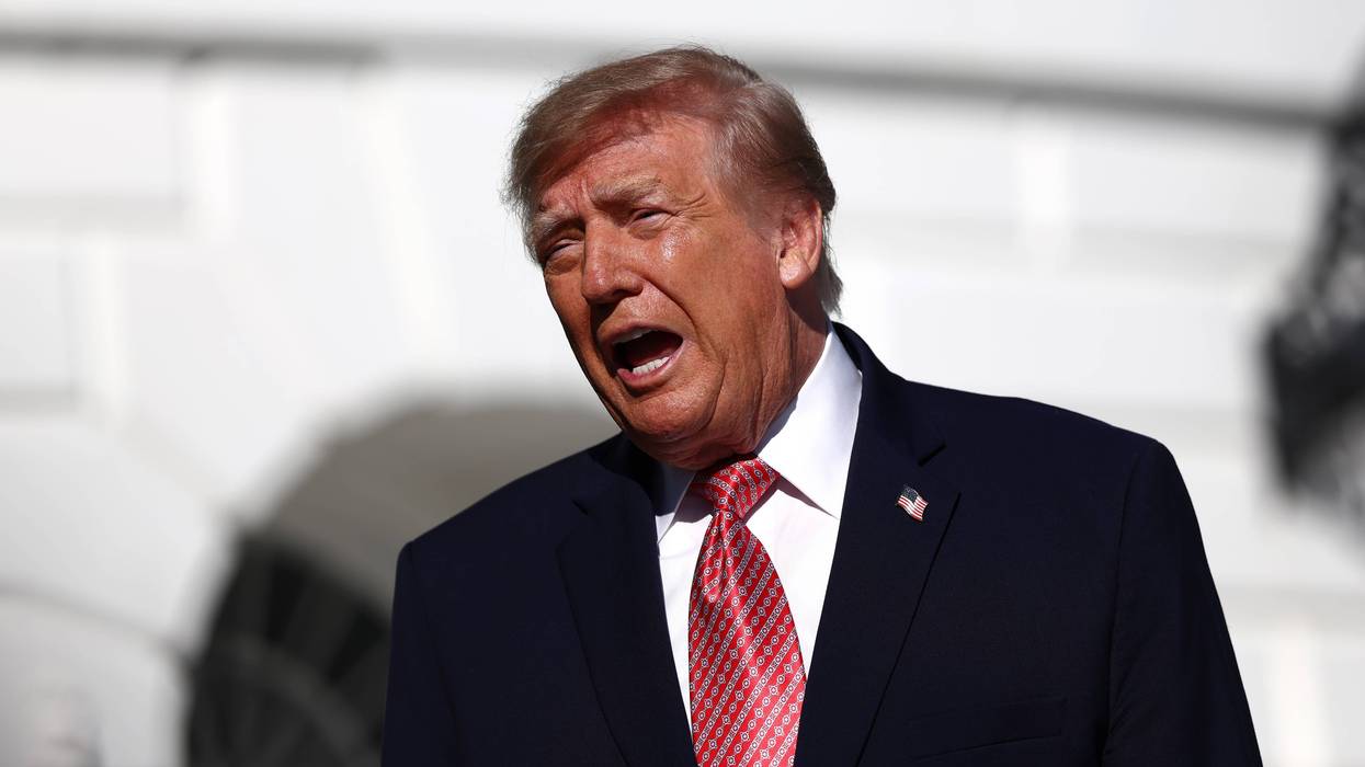 President Trump Travels To Kansas For A Campaign Rally
