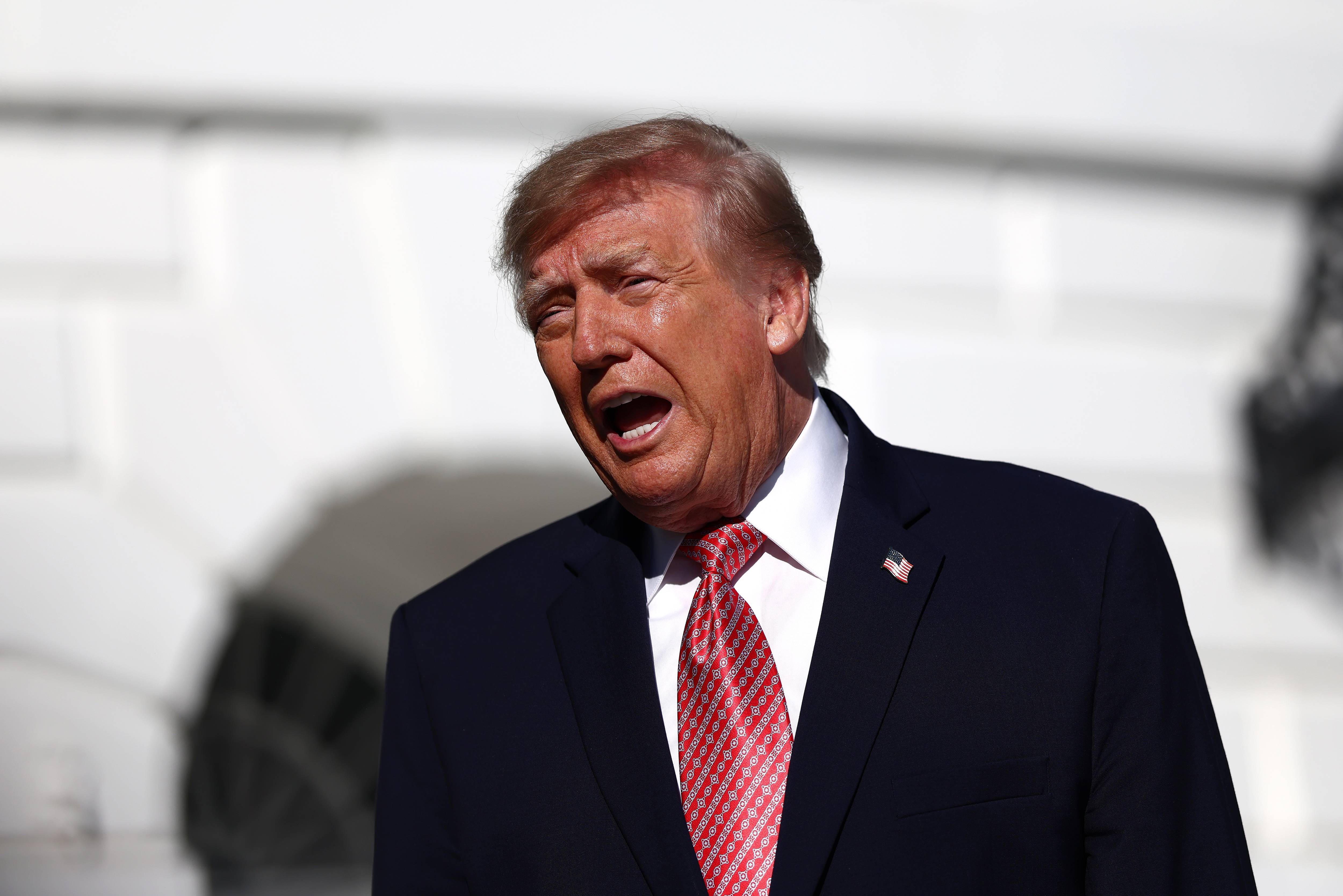 President Trump Travels To Kansas For A Campaign Rally