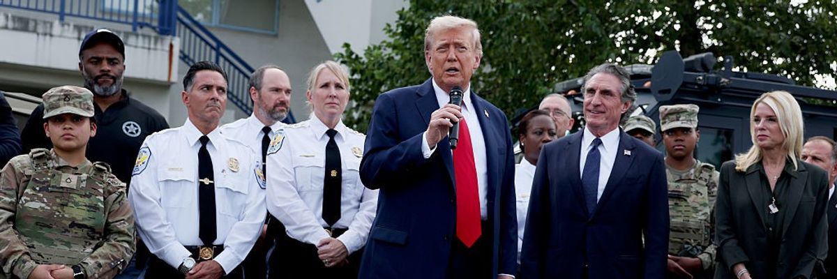President Trump Visits Law Enforcement And National Guard During D.C. Crime Crackdown
