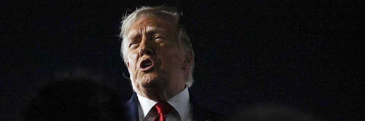 President Trump Watches Knicks-Spurs Game At Madison Square Garden