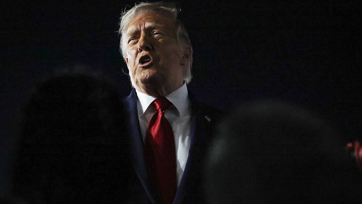 President Trump Watches Knicks-Spurs Game At Madison Square Garden