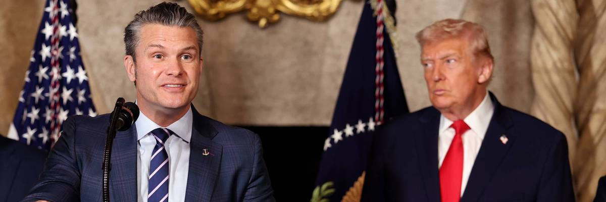 President Trump, With Secretaries Of Navy And War, Makes An Announcement From His Mar-a-Lago Resort In Florida