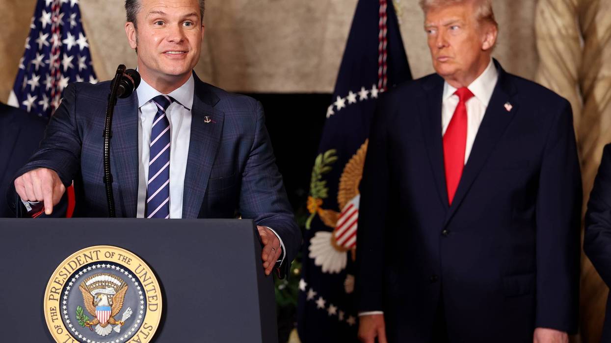 President Trump, With Secretaries Of Navy And War, Makes An Announcement From His Mar-a-Lago Resort In Florida