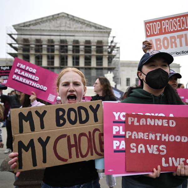 Pro-choice advocates rally outside the US Supreme Court