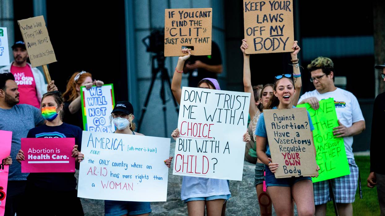 Pro-choice protesters rally in Reno.