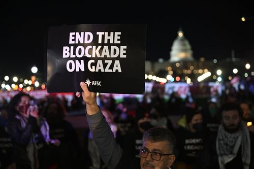 Pro-Palestine activists block key roadway as Biden prepares for State of the Union