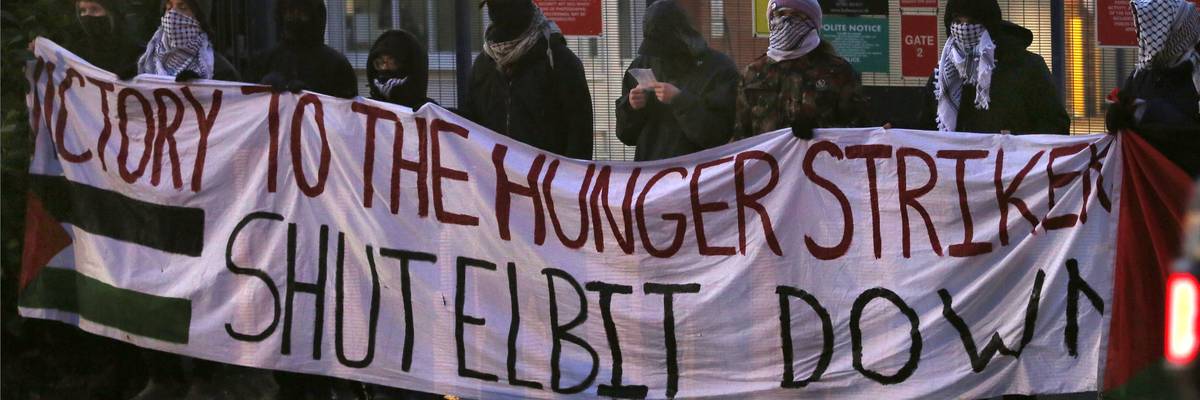 Pro-Palestine Activists Protest At Elbit Systems in Shenstone