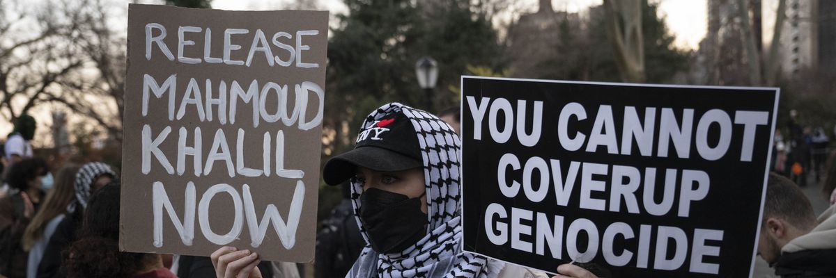Pro-Palestine demonstrators gather outside Gracie Mansion