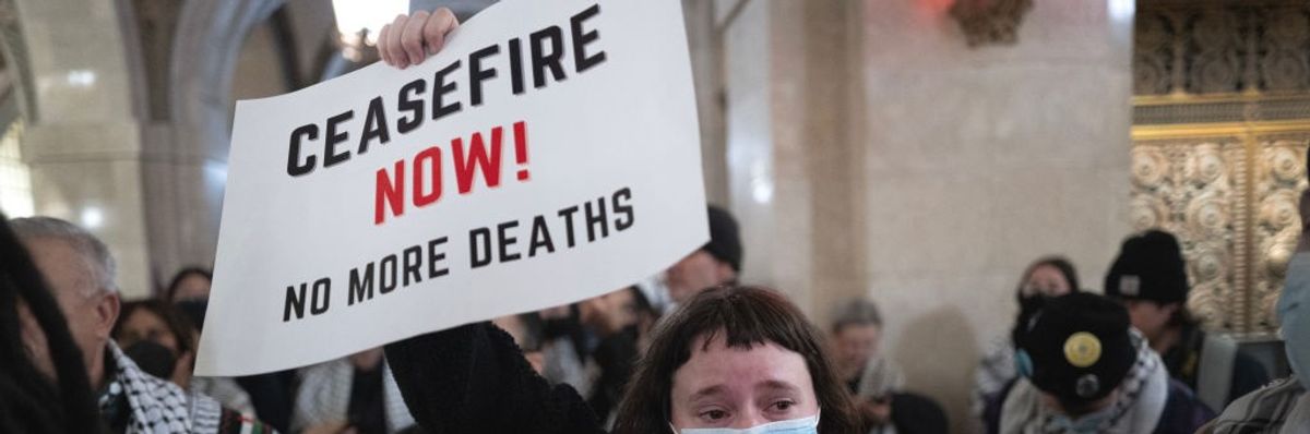 Pro-Palestine demonstrators in Chicago