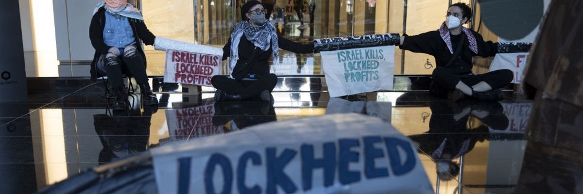 Pro-Palestine demonstrators protest arms sales to Israel at US contractor headquarters