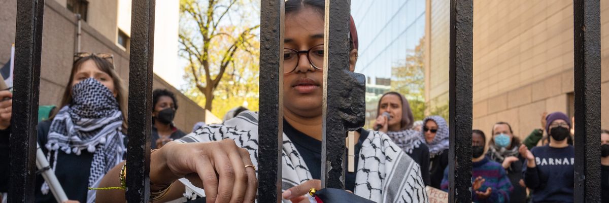 Pro-Palestine demonstrators protest at Columbia University
