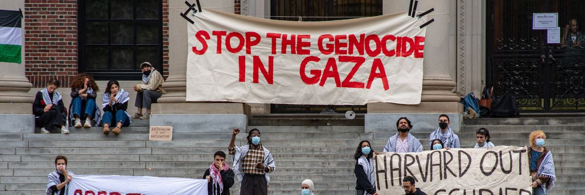 Pro-Palestine protest at Harvard.