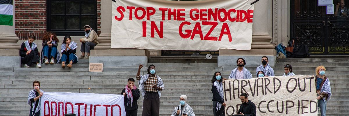 Pro-Palestine protest at Harvard.