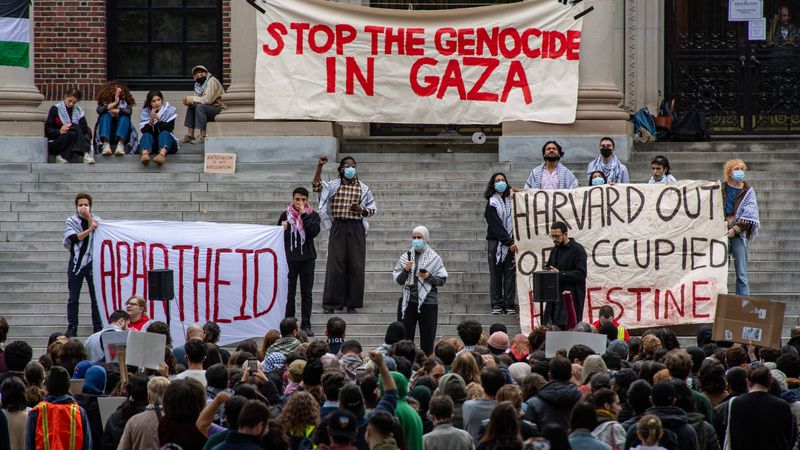 Pro-Palestine protest at Harvard.