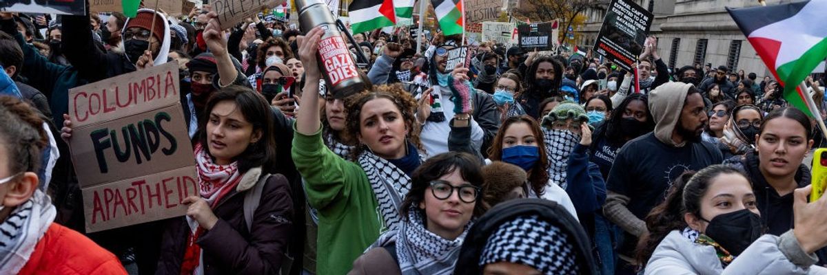 Pro-Palestinean demonstration at Columbia University.
