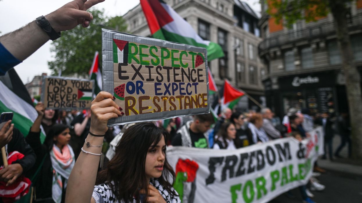 Pro-Palestinian activists from the Ireland Palestine Solidarity Campaign participate in the National March for Palestine