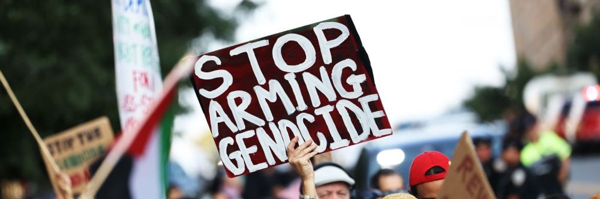 Pro-Palestinian Activists Protest Outside Kamala Harris Campaign Event In New York