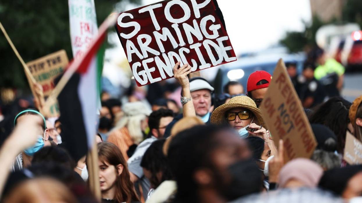 Pro-Palestinian Activists Protest Outside Kamala Harris Campaign Event In New York