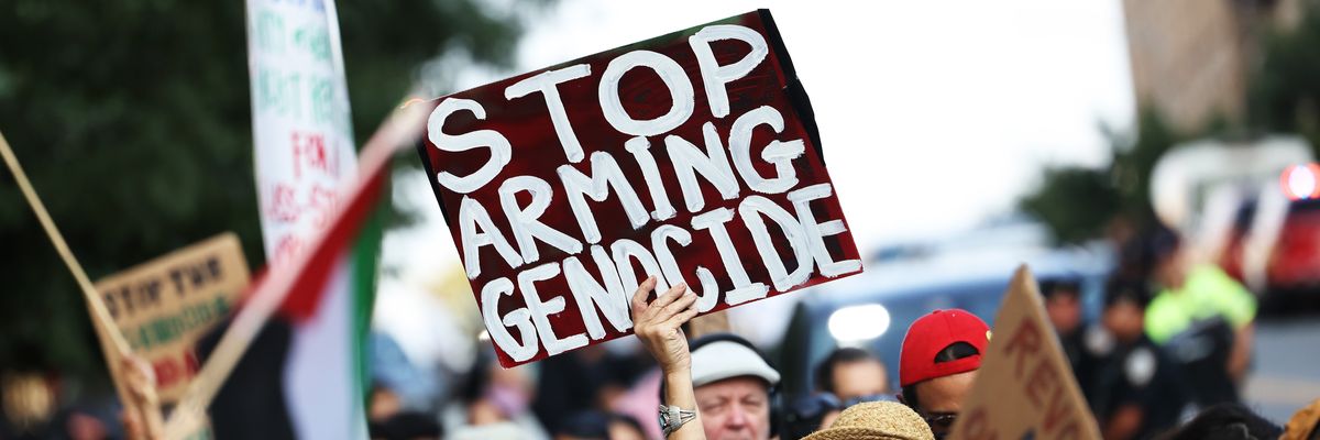 Pro-Palestinian Activists Protest Outside Kamala Harris Campaign Event In New York