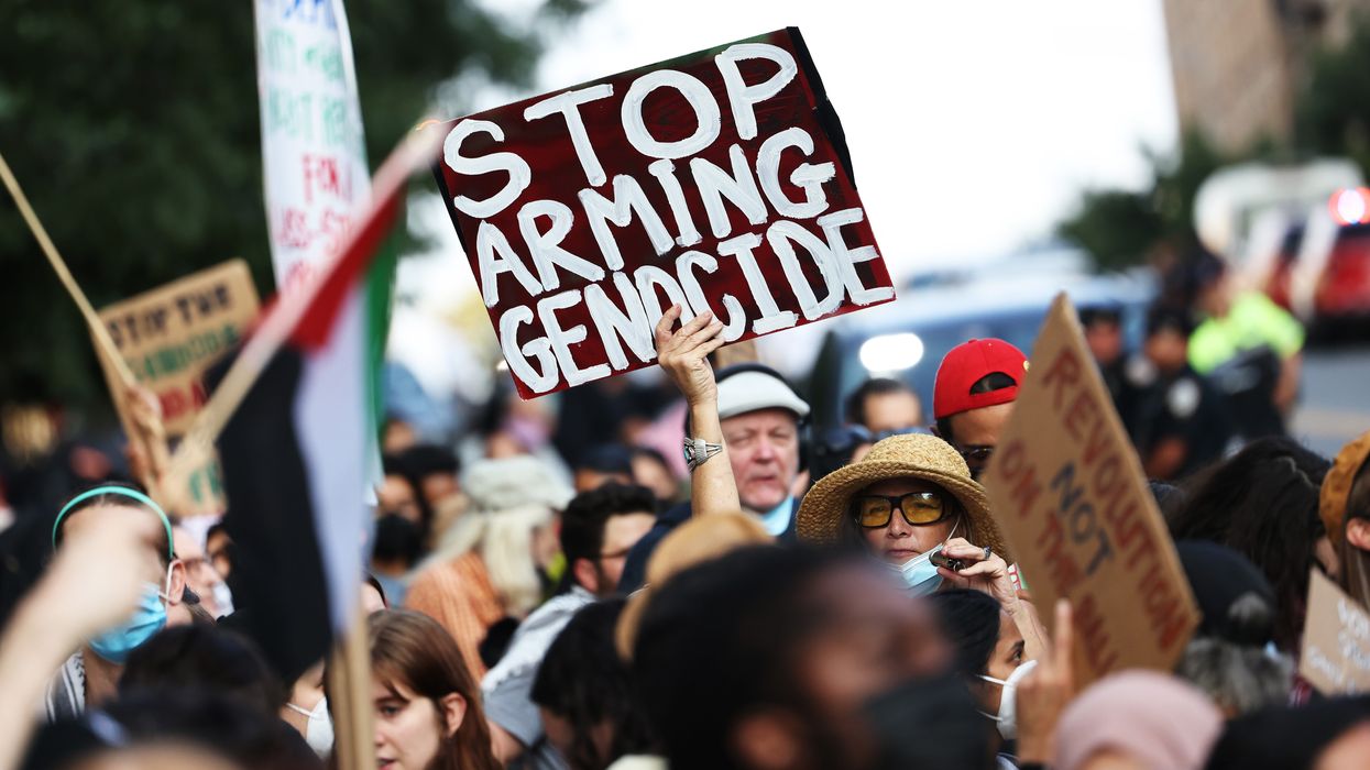 Pro-Palestinian Activists Protest Outside Kamala Harris Campaign Event In New York