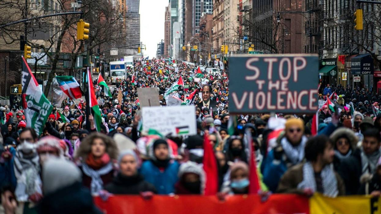 Pro-Palestinian Demonstrators March to Demand an End of the War