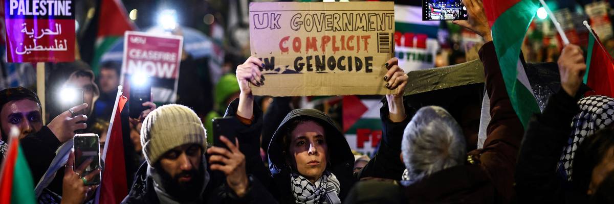 Pro-Palestinian demonstrators protest in London