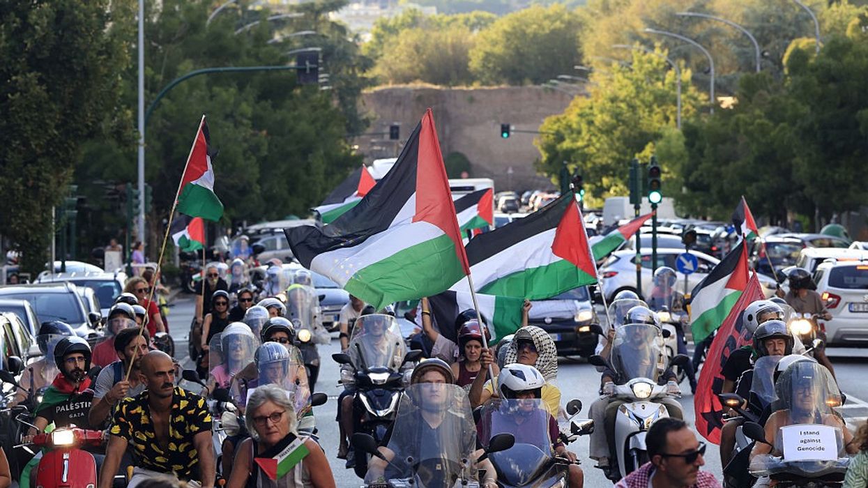 Pro-Palestinian protest convoy in Rome