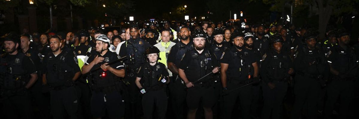 Pro-Palestinian protestors disperse at GWU after police threatens arrests in Washington