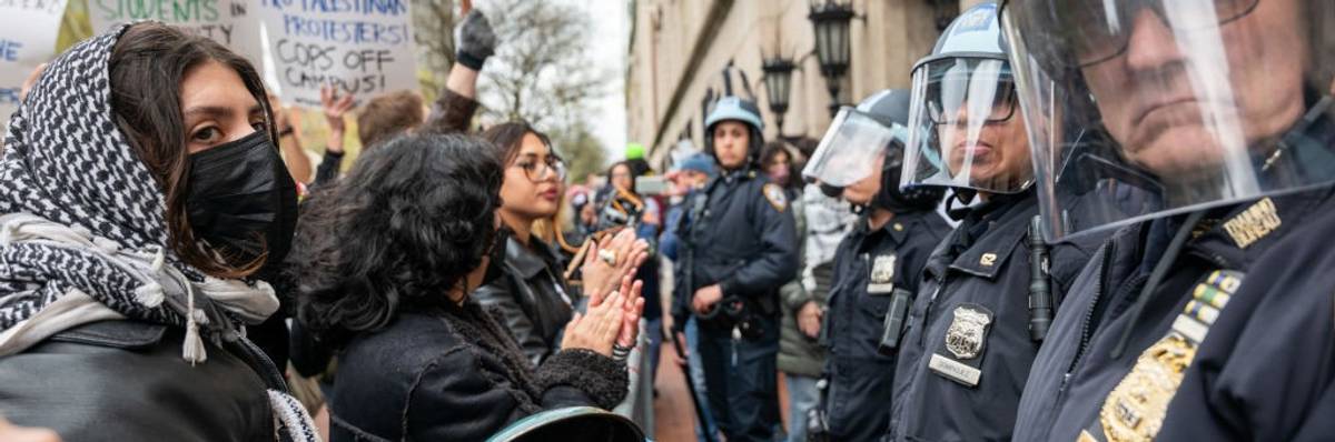 Pro-Palestinian Protests Continue At Columbia University In New York City