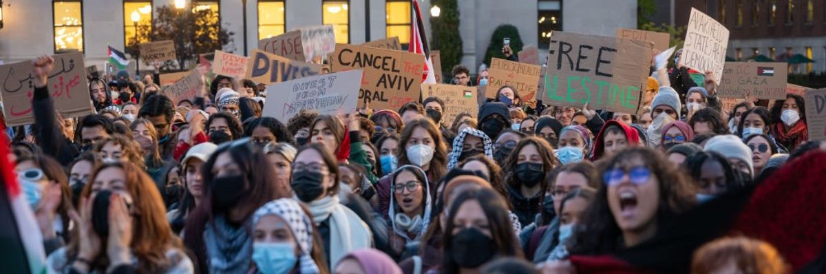 Pro-Palestinian Rally Held On Columbia University Campus
