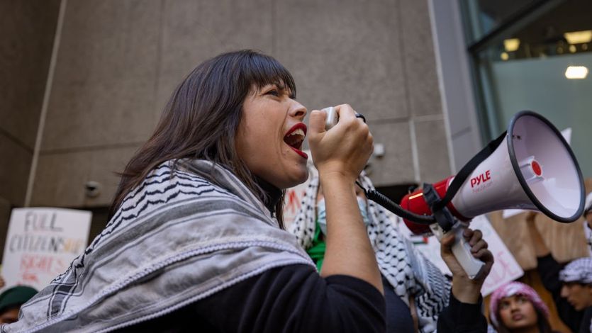 Pro-Palestinian rights protest at Hunter College
