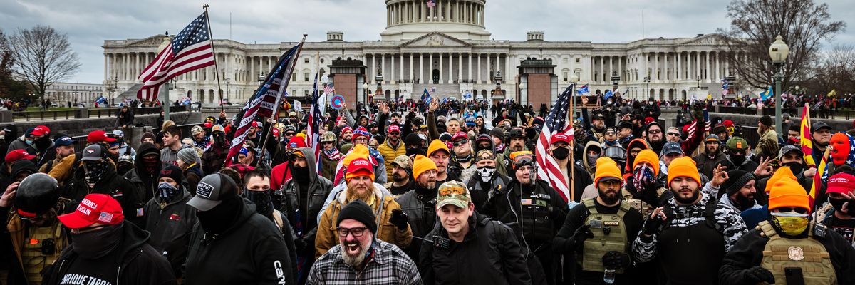 Pro-Trump protesters gather in front of the U.S. Capitol Building on January 6, 2021 in Washington, D.C.
