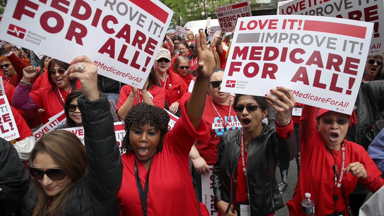 Progressive Democrats of America Hold A 'Medicare For All' Rally Outside PhRMA Headquarters