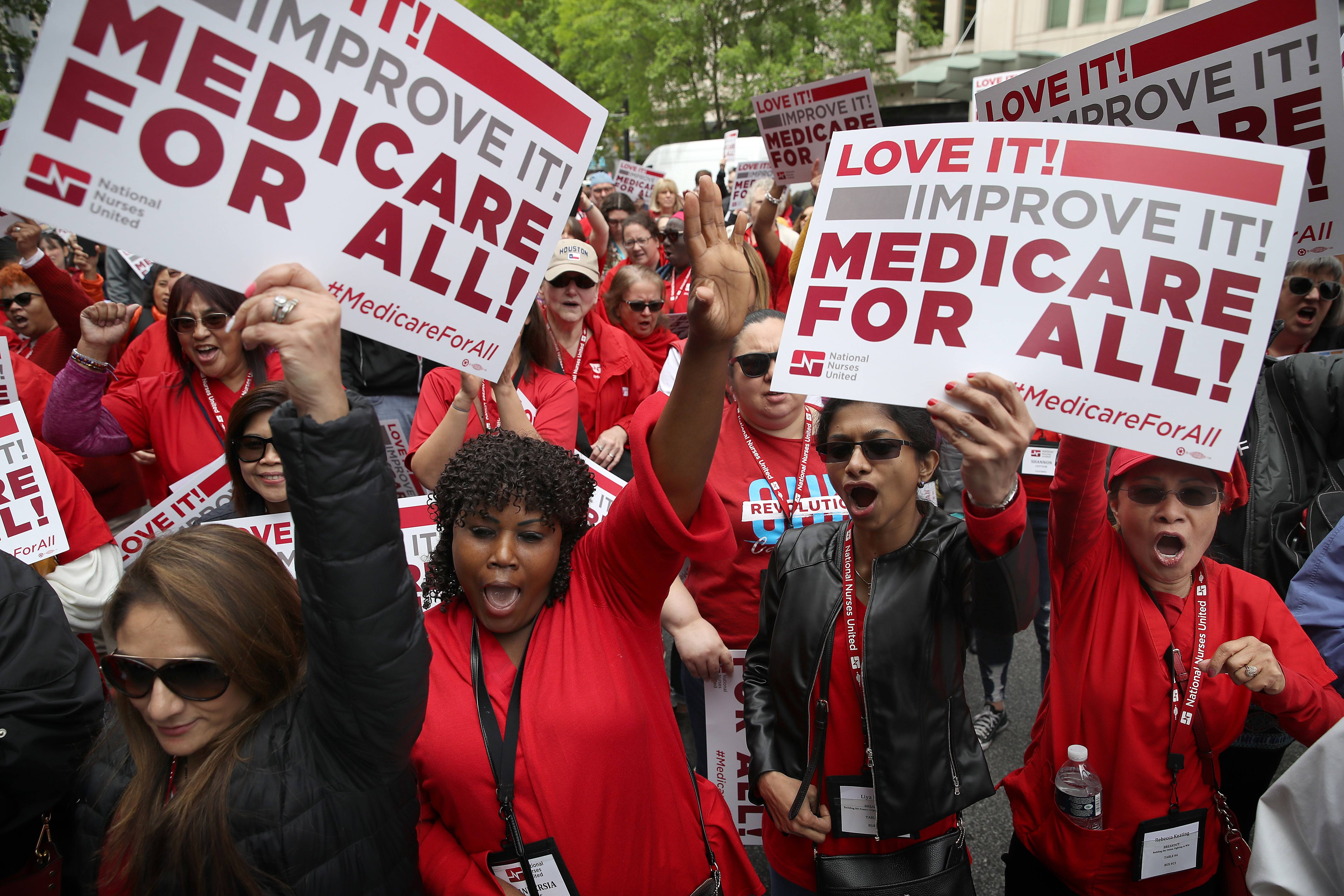 Progressive Democrats of America Hold A 'Medicare For All' Rally Outside PhRMA Headquarters
