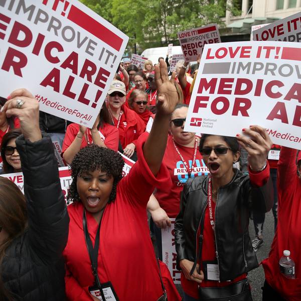 Progressive Democrats of America Hold A 'Medicare For All' Rally Outside PhRMA Headquarters